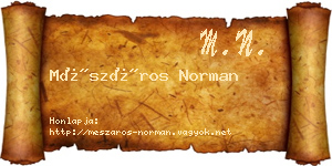 Mészáros Norman névjegykártya