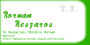 norman meszaros business card