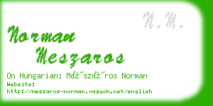 norman meszaros business card